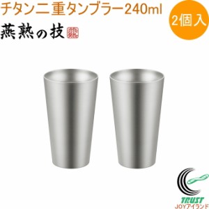 チタン二重タンブラー ブラスト仕上げ 240ml 2個入 EJA-3001 日本製 燕三条産 送料無料 二重構造 チタン セット