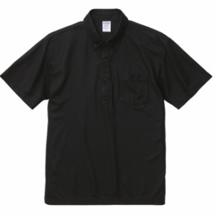 ポロシャツ 半袖 メンズ 鹿の子 ポケット付き ボタンダウンド ドライ 5XL サイズ ブラック ビック 大きいサイズ 無地 ユナイテッドアスレ