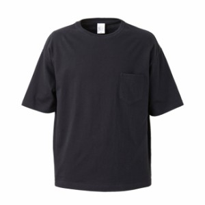 Ｔシャツ 半袖 メンズ ポケット付き ビッグシルエット 5.6oz S サイズ ブラック 無地 ユナイテッドアスレ CAB