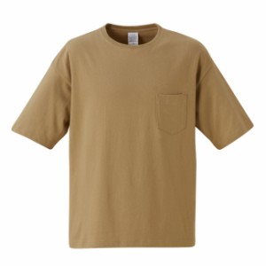 Ｔシャツ 半袖 メンズ ポケット付き ビッグシルエット 5.6oz S サイズ サンドカーキ 無地 ユナイテッドアスレ CAB