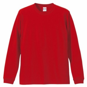 Ｔシャツ 長袖 メンズ ハイクオリティー リブ付 5.6oz XXL サイズ レッド ビック 大きいサイズ 無地 ユナイテッドアスレ CAB