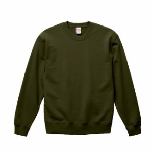 スウェット トレーナー メンズ クルーネック 裏パイル 10.0oz M サイズ オリーブ 無地 ユナイテッドアスレ CAB