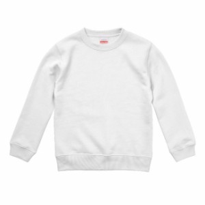 スウェット トレーナー キッズ 子供服 クルーネック 裏パイル 10.0oz 150 サイズ ホワイト 無地 ユナイテッドアスレ CAB