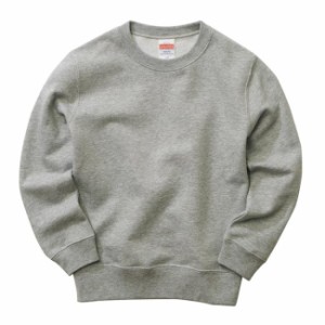 スウェット トレーナー キッズ 子供服 クルーネック 裏パイル 10.0oz 150 サイズ ミックスグレー 無地 ユナイテッドアスレ CAB