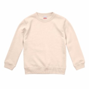 スウェット トレーナー キッズ 子供服 クルーネック 裏パイル 10.0oz 110 サイズ ナチュラル 無地 ユナイテッドアスレ CAB