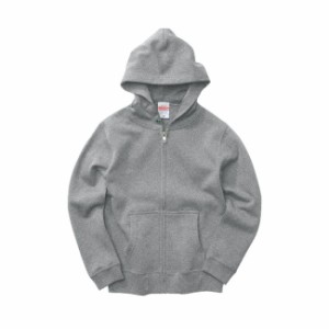 フルジップ パーカ スウェット キッズ 子供服 裏パイル 10.0oz 130 サイズ ミックスグレー 無地 ユナイテッドアスレ CAB