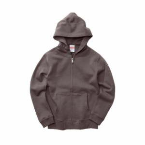 フルジップ パーカ スウェット キッズ 子供服 裏パイル 10.0oz 130 サイズ チャコール 無地 ユナイテッドアスレ CAB