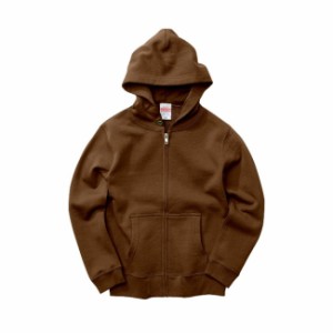 フルジップ パーカ スウェット キッズ 子供服 裏パイル 10.0oz 130 サイズ D ブラウン 無地 ユナイテッドアスレ CAB