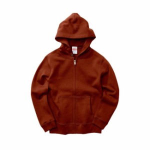 フルジップ パーカ スウェット キッズ 子供服 裏パイル 10.0oz 130 サイズ バーガンディ 無地 ユナイテッドアスレ CAB