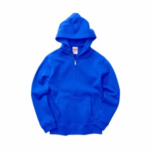 フルジップ パーカ スウェット キッズ 子供服 裏パイル 10.0oz 130 サイズ ロイヤルブルー 無地 ユナイテッドアスレ CAB