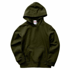 プルオーバー パーカ スウェット キッズ 子供服 裏パイル 10.0oz 110 サイズ オリーブ 無地 ユナイテッドアスレ CAB