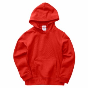 プルオーバー パーカ スウェット キッズ 子供服 裏パイル 10.0oz 110 サイズ レッド 無地 ユナイテッドアスレ CAB