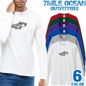 メンズ Tシャツ 長袖 ロングTシャツ ロンｔ プリント アメカジ 大きいサイズ 7MILE OCEAN アメ車