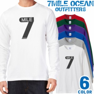 メンズ Tシャツ 長袖 ロングTシャツ ロンｔ プリント アメカジ 大きいサイズ 7MILE OCEAN ナンバー 7