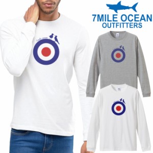 7MILE OCEAN メンズ 長袖 ｔシャツ ロングTシャツ ロンＴ 無地 プリント 大きい 大き目 ビックサイズ 対応 メール便 送料無料 2カラー