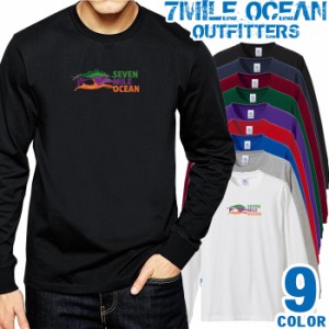 メンズ Tシャツ 長袖 ロングTシャツ ロンｔ プリント アメカジ 大きいサイズ 7MILE OCEAN グラフィック