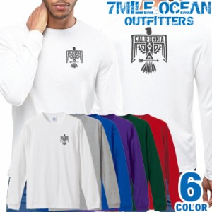メンズ Tシャツ 長袖 ロングTシャツ ロンｔ バック 背面 プリント アメカジ 大きいサイズ 7MILE OCEAN オルティガ ネイティブ