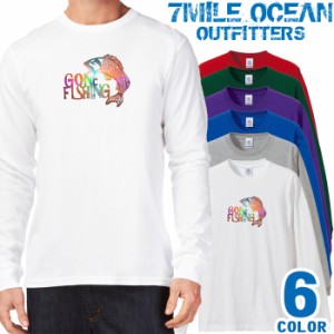 メンズ Tシャツ 長袖 ロングTシャツ ロンｔ プリント アメカジ 大きいサイズ 7MILE OCEAN フィッシング