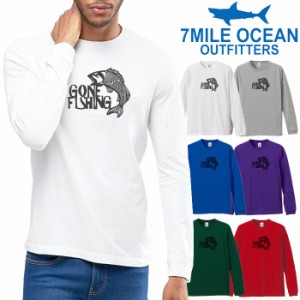 7MILE OCEAN メンズ 長袖 ｔシャツ ロングTシャツ ロンＴ 無地 プリント 大きい 大き目 ビックサイズ 対応 メール便 送料無料 6カラー