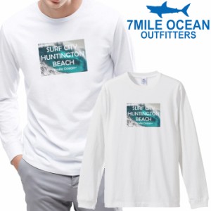 7MILE OCEAN メンズ 長袖 ｔシャツ ロングTシャツ ロンＴ 無地 プリント 大きい 大き目 ビックサイズ 対応 メール便 送料無料