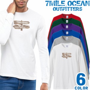 メンズ Tシャツ 長袖 ロングTシャツ ロンｔ プリント アメカジ 大きいサイズ 7MILE OCEAN 釣り フィッシング