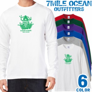 メンズ Tシャツ 長袖 ロングTシャツ ロンｔ プリント アメカジ 大きいサイズ 7MILE OCEAN カエル