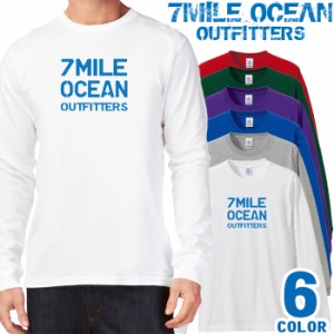 メンズ Tシャツ 長袖 ロングTシャツ ロンｔ プリント アメカジ 大きいサイズ 7MILE OCEAN ロゴ ワンポイント