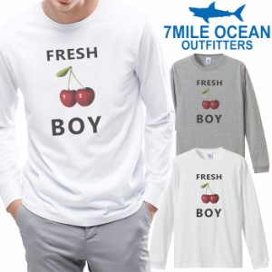 7MILE OCEAN メンズ 長袖 ｔシャツ ロングTシャツ ロンＴ 無地 プリント 大きい 大き目 ビックサイズ 対応 メール便 送料無料 2カラー