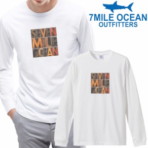 7MILE OCEAN メンズ 長袖 ｔシャツ ロングTシャツ ロンＴ 無地 プリント 大きい 大き目 ビックサイズ 対応 メール便 送料無料