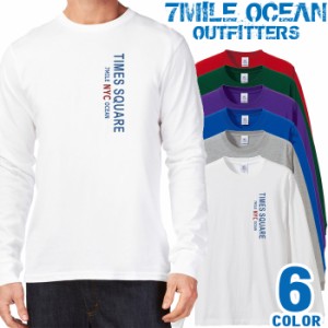 メンズ Tシャツ 長袖 ロングTシャツ ロンｔ プリント アメカジ 大きいサイズ 7MILE OCEAN ロゴ ワンポイント