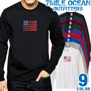 メンズ Tシャツ 長袖 ロングTシャツ ロンｔ プリント アメカジ 大きいサイズ 7MILE OCEAN USA 野球