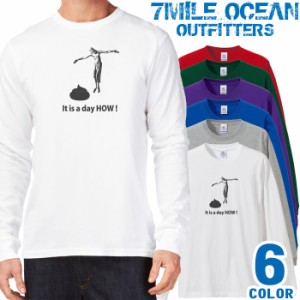 メンズ Tシャツ 長袖 ロングTシャツ ロンｔ プリント アメカジ 大きいサイズ 7MILE OCEAN おもしろ メッセージ