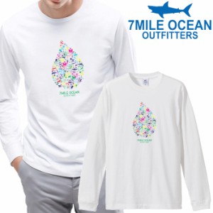 7MILE OCEAN メンズ 長袖 ｔシャツ ロングTシャツ ロンＴ 無地 プリント 大きい 大き目 ビックサイズ 対応 メール便 送料無料