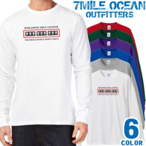 メンズ Tシャツ 長袖 ロングTシャツ ロンｔ プリント アメカジ 大きいサイズ 7MILE OCEAN おもしろ