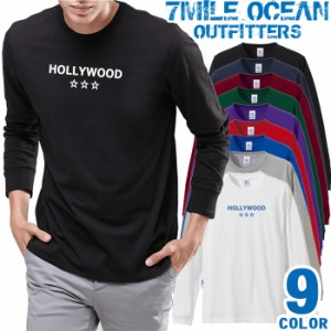 メンズ Tシャツ 長袖 ロングTシャツ ロンｔ プリント アメカジ 大きいサイズ 7MILE OCEAN ロゴ ワンポイント