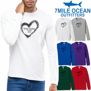 7MILE OCEAN メンズ 長袖 ｔシャツ ロングTシャツ ロンＴ 無地 プリント 大きい 大き目 ビックサイズ 対応 メール便 送料無料 6カラー