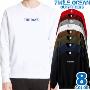 メンズ トレーナー トップス スウェット スエット クルーネック 長袖 大きいサイズ 7MILE OCEAN プリント アメカジ ロゴ ワンポイント