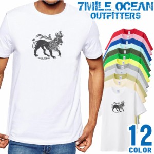 メンズ Tシャツ 半袖 プリント アメカジ 大きいサイズ 7MILE OCEAN ライオン ストリート
