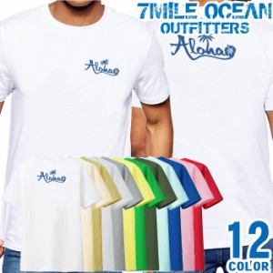 メンズ Tシャツ 半袖 バック 背面 プリント アメカジ 大きいサイズ 7MILE OCEAN アロハ サーフィン