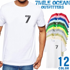 メンズ Tシャツ 半袖 プリント アメカジ 大きいサイズ 7MILE OCEAN ナンバー 7