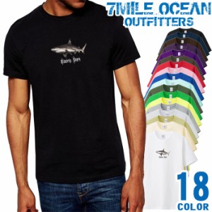 メンズ Tシャツ 半袖 プリント アメカジ 大きいサイズ 7MILE OCEAN サメ シャーク