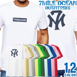 メンズ Tシャツ 半袖 バック 背面 プリント アメカジ 大きいサイズ 7MILE OCEAN ストリート