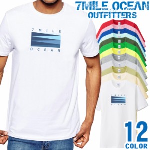 メンズ Tシャツ 半袖 プリント アメカジ 大きいサイズ 7MILE OCEAN 幾何学 模様