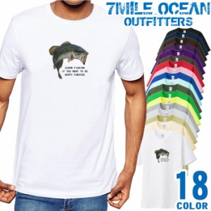 メンズ Tシャツ 半袖 プリント アメカジ 大きいサイズ 7MILE OCEAN ブラックバス