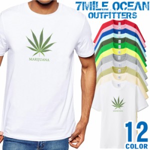 メンズ Tシャツ 半袖 プリント アメカジ 大きいサイズ 7MILE OCEAN マリファナ