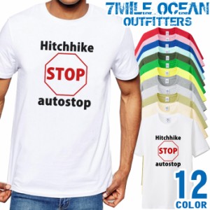 メンズ Tシャツ 半袖 プリント アメカジ 大きいサイズ 7MILE OCEAN ヒッチハイク 旅