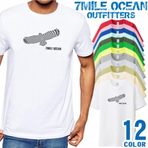 メンズ Tシャツ 半袖 プリント アメカジ 大きいサイズ 7MILE OCEAN ロゴ ワンポイント