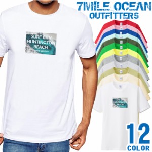 メンズ Tシャツ 半袖 プリント アメカジ 大きいサイズ 7MILE OCEAN サーフィン 波