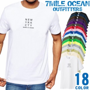 メンズ Tシャツ 半袖 プリント アメカジ 大きいサイズ 7MILE OCEAN ロゴ ワンポイント