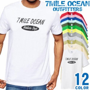 メンズ Tシャツ 半袖 プリント アメカジ 大きいサイズ 7MILE OCEAN ロゴ ワンポイント